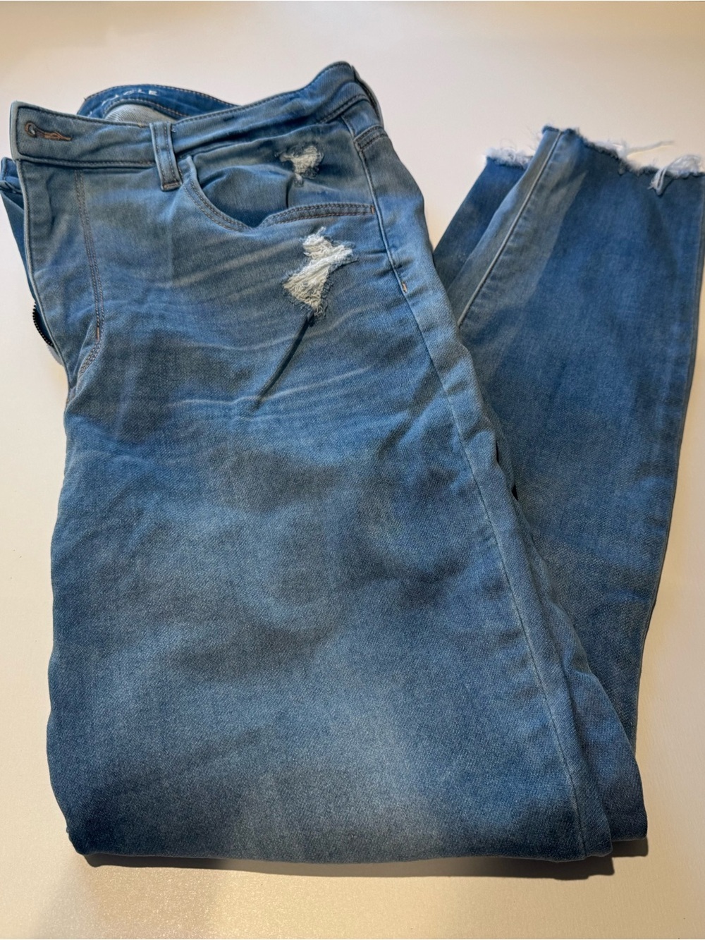 American Eagle Outfitters Women's Distressed Blue Skinny Jeans 18